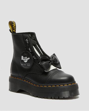 Black Women's Dr Martens Sinclair Lazy Oaf Leather Platform Boots | CA 254LIS